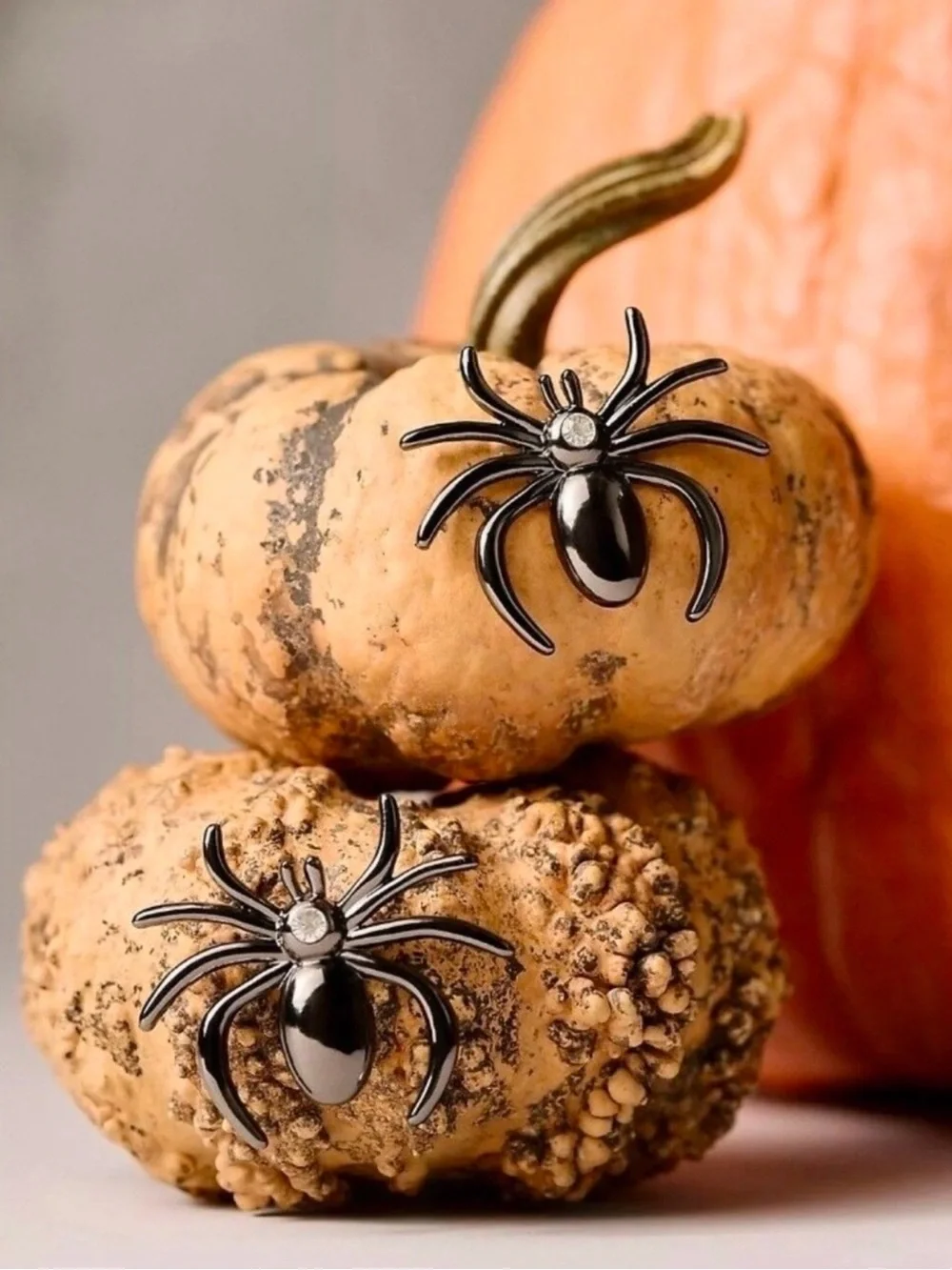 Anthropologie Black Spider Pumpkin Charms
